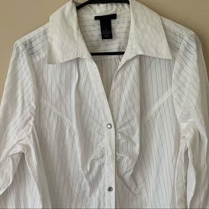 Lane Bryant White Button Down Long Sleeve Size 16